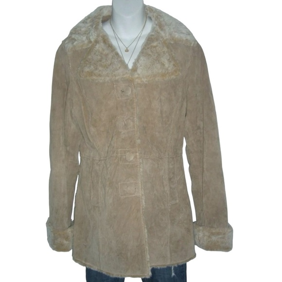 Montgomery Different Leather Jacket Penny Lane Suede Faux Fur Boho Daisy Jones - Picture 2 of 13